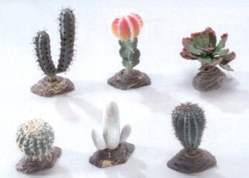 Terarijní dekorace sada kaktusů 6ks