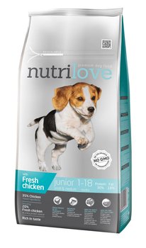 Nutrilove pes granule JUNIOR S-M fresh kuře 1,6kg