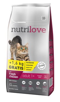 Nutrilove kočka granule ADULT fresh kuře 8kg