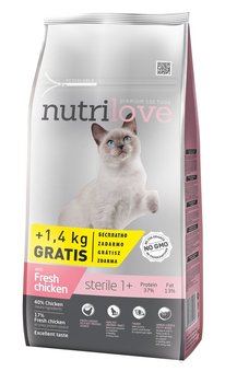 Nutrilove kočka granule STERILE fresh kuře 7kg
